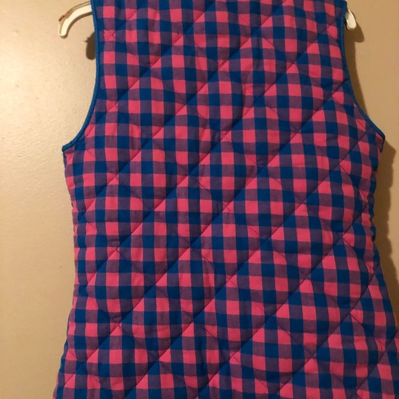Boutique blue/pink Gingham Vest Quilted Medium - Picture 3 of 3